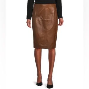 COPY - Antonio Melani genuine brown leather pencil skirt